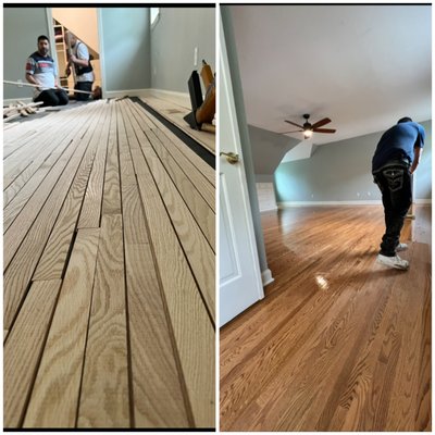 Bedrooms, Stairs and kitchen remodel 2022 - On the bedroom there was a carpet and solid wood was installed.
This Remodel was done on an old kitchen that was in bad shape. 
On the Stairs there was a carpet, the carpet was removed, they were sanded and a new stain color was put on them.
I love trasform your home the way you want!