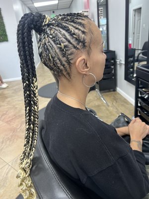 Women/Updos Feed-Ins - A style that pulls the hair up and away from the face, but there are many variations of the hairstyle, allowing you to adapt it to suit your preference easily. Women/Updos Feed-Ins - A style that pulls the hair up and away from the face, but there are many variations of the hairstyle, allowing you to adapt it to suit your preference easily.