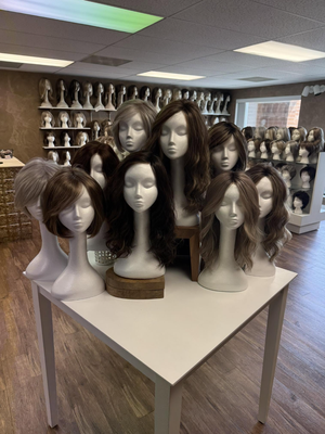Happy Hair, Happy Heart - Welcome to A+ Wigs & Cuts. We’ve been helping women with Hair Loss in St. Louis with Medical Wigs and Hairpieces for almost 30 years. We are the leading St. Louis Wig Salon, featuring over 450 Wigs, Toppers and Hairpieces to choose from. Our wigs are lightweight, natural looking, and crafted from the finest materials including Monofilament, Hand Tied, and Lace front designs that move and feel like your own hair. We have a variety of sizes from petite to large. Custom wigs are available. Happy Hair, Happy Heart - Welcome to A+ Wigs & Cuts. We’ve been helping women with Hair Loss in St. Louis with Medical Wigs and Hairpieces for almost 30 years. We are the leading St. Louis Wig Salon, featuring over 450 Wigs, Toppers and Hairpieces to choose from. Our wigs are lightweight, natural looking, and crafted from the finest materials including Monofilament, Hand Tied, and Lace front designs that move and feel like your own hair. We have a variety of sizes from petite to large. Custom wigs are available.