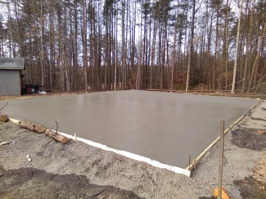 concrete pad - this concrete pad was made for a customer who is goin to install a metal garage .