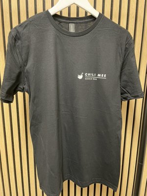 Chili Mee work Shirts - Black Gildan Sotfstyle Shirt with white front left chest logo. Was Made of their Grand Opening.