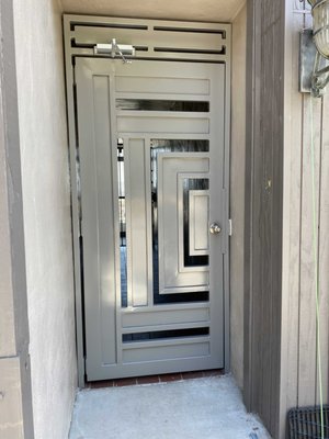 Modern Complex Entry Gate - This security entry gate was designed to comply with the high HOA standards in San Francisco. This design was first drafted and then presented to the HOA. Once the approval was obtained, we started fabrication and sent update pictures to the HOA manager to make sure it was exactly what was envisioned and quality was upheld. We sent it for a powder coating (paint) and installed right on time. Modern Complex Entry Gate - This security entry gate was designed to comply with the high HOA standards in San Francisco. This design was first drafted and then presented to the HOA. Once the approval was obtained, we started fabrication and sent update pictures to the HOA manager to make sure it was exactly what was envisioned and quality was upheld. We sent it for a powder coating (paint) and installed right on time.