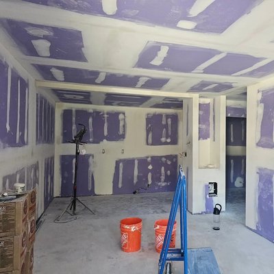 drywall finish to start - Complete drywall project for a 2-bedroom, 1-bath home from start to finish. Scope of work included drywall installation, taping, mudding, sanding, and smooth finish preparation. All walls and ceilings were properly repaired and finished to ensure a clean, even surface ready for paint. Attention to detail was taken at every step, including corner work, seams, and final sanding. Job site was kept clean and organized throughout the project, delivering high-quality results and a professional finish.