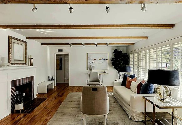 3,100 SqFt, 1950s pool home. $2.1M - 1950s 3,100 SqFt Ranch living room staged with designer furniture to be light and airy. 3,100 SqFt, 1950s pool home. $2.1M - 1950s 3,100 SqFt Ranch living room staged with designer furniture to be light and airy.