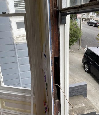 Victorian window repair. - Handyman was able to quickly repair the broken rope inside the window. Window now functions properly￼.