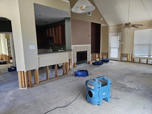 Aubrey TX home water damage restoration - this home had a toilet backup the whole first floor was affected all affected materials were removed and restoration and cleaning was done Aubrey TX home water damage restoration - this home had a toilet backup the whole first floor was affected all affected materials were removed and restoration and cleaning was done