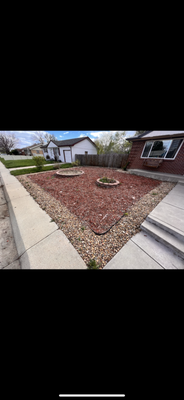 Yard Renovation 2024 - This renovation was done for a client that had moved into a house with a very outdated and old front yard. We took away all of the old mulch and debris and replaced it with fresh sod, plants, a tree, and a retaining wall to account for the slope of the yard. Additionally, we installed a full sprinkler system to the front and back yard. Yard Renovation 2024 - This renovation was done for a client that had moved into a house with a very outdated and old front yard. We took away all of the old mulch and debris and replaced it with fresh sod, plants, a tree, and a retaining wall to account for the slope of the yard. Additionally, we installed a full sprinkler system to the front and back yard.