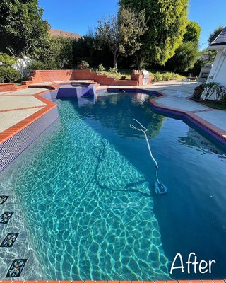 Pool Remodels - The homeowner wanted to change the color of her plaster, she went from a traditional white plaster to a midnight blue pebble finish. Pool Remodels - The homeowner wanted to change the color of her plaster, she went from a traditional white plaster to a midnight blue pebble finish.