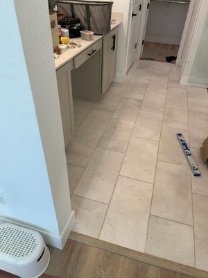 Elevating Bathrooms with Exquisite White Marble Flooring - In this project, we embarked on a transformative journey to enhance both aesthetics and functionality. Our meticulous process included:
Tile Floor Demolition: We gracefully bid farewell to the old, lackluster tile floor, making way for something truly remarkable.
Subfloor Preparation: Ensuring a stable foundation is our priority. We meticulously prepped the subfloor, creating the ideal canvas for our masterpiece.
Magnificent Marble Installation: We professionally installed pristine white marble in the grand bathroom and three smaller ones. The result? A harmonious blend of elegance and durability.
The homeowner now enjoys a bathroom oasis that exudes sophistication. Elevating Bathrooms with Exquisite White Marble Flooring - In this project, we embarked on a transformative journey to enhance both aesthetics and functionality. Our meticulous process included:
Tile Floor Demolition: We gracefully bid farewell to the old, lackluster tile floor, making way for something truly remarkable.
Subfloor Preparation: Ensuring a stable foundation is our priority. We meticulously prepped the subfloor, creating the ideal canvas for our masterpiece.
Magnificent Marble Installation: We professionally installed pristine white marble in the grand bathroom and three smaller ones. The result? A harmonious blend of elegance and durability.
The homeowner now enjoys a bathroom oasis that exudes sophistication.