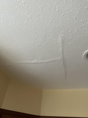 Kitchen Water Damage - Mountain View CA - Customer reported that their Boiler started leaking water from the second floor into the kitchen ceiling downstairs. This caused a water crease in the ceiling. After inspection, our moisture meters confirmed that a portion of the ceiling was damp with water. Therefore we proceeded with removing only the affected areas via demo to later start the drying process. Kitchen Water Damage - Mountain View CA - Customer reported that their Boiler started leaking water from the second floor into the kitchen ceiling downstairs. This caused a water crease in the ceiling. After inspection, our moisture meters confirmed that a portion of the ceiling was damp with water. Therefore we proceeded with removing only the affected areas via demo to later start the drying process.