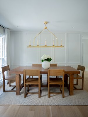 Dining Room Accent Wall - Dining Room Accent Wall.
Added a little extra style to this dining room with a custom accent wall!