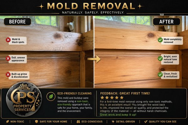 Cedar Wood Den Mold Mediation Project - We got called to East Hampton to save a cedar wood den. This cedar wood den had visible mold buildup, staining, and years of trapped moisture affecting the space. The family was strongly against using any chemicals and required only natural solutions as it came to cleaning. We carefully treated, cleaned, and restored the area using a detailed approach focused on both effectiveness and care for the home environment. Cedar Wood Den Mold Mediation Project - We got called to East Hampton to save a cedar wood den. This cedar wood den had visible mold buildup, staining, and years of trapped moisture affecting the space. The family was strongly against using any chemicals and required only natural solutions as it came to cleaning. We carefully treated, cleaned, and restored the area using a detailed approach focused on both effectiveness and care for the home environment.