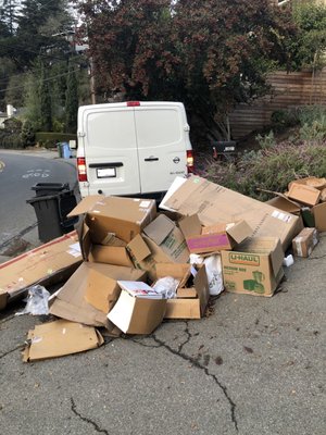 Cardboard boxes removal - Junk Yard Runners Inc. arrived at a residence for a cardboard removal project. They quickly loaded and stacked the cardboard boxes onto their truck, transported them to a recycling center, and efficiently unloaded them. Fast, professional service! Cardboard boxes removal - Junk Yard Runners Inc. arrived at a residence for a cardboard removal project. They quickly loaded and stacked the cardboard boxes onto their truck, transported them to a recycling center, and efficiently unloaded them. Fast, professional service!