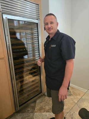 SubZero Wine Fridge - Working on a SubZero wine cooler. Added freon. Now fridge back in business;) SubZero Wine Fridge - Working on a SubZero wine cooler. Added freon. Now fridge back in business;)