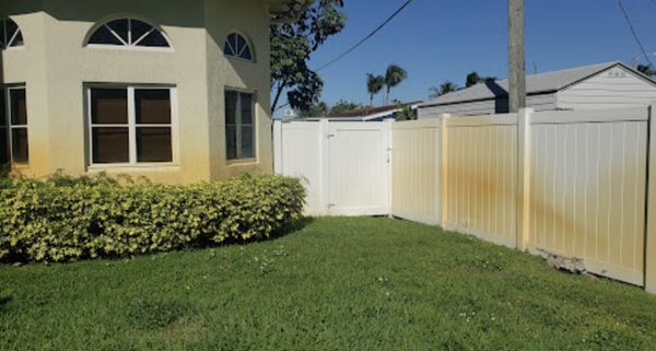 Stucco Home and Fence Pressure Washing - The before and after pictures on the homeowners fence and foundation are phenomenal results. With the many Stucco homes in Florida it is important you maintain the appearance of the home with regular pressing washing to help prevent mold, decay and moss buildup. Give me a call today for a quote! Stucco Home and Fence Pressure Washing - The before and after pictures on the homeowners fence and foundation are phenomenal results. With the many Stucco homes in Florida it is important you maintain the appearance of the home with regular pressing washing to help prevent mold, decay and moss buildup. Give me a call today for a quote!