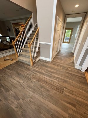 Wood look porcelain tile floor - Just wrapped up this stunning wood-look tile job—foyer, kitchen, and a few extra rooms all tied together seamlessly. The look of hardwood with the durability of tile—what more could you want? If you're thinking about upgrading your floors, Joey Tiles has you covered with expert craftsmanship and clean finishes every time. Message me for a quote! 631-317-3483
Long Island, Suffolk County Wood look porcelain tile floor - Just wrapped up this stunning wood-look tile job—foyer, kitchen, and a few extra rooms all tied together seamlessly. The look of hardwood with the durability of tile—what more could you want? If you're thinking about upgrading your floors, Joey Tiles has you covered with expert craftsmanship and clean finishes every time. Message me for a quote! 631-317-3483
Long Island, Suffolk County