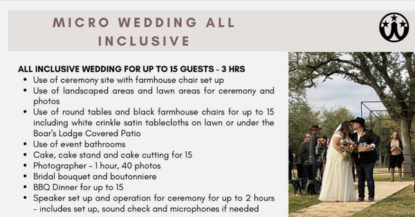 Micro Wedding | Girls Get Away Weekend - With indoor and outdoor event spaces and on-site accommodations, the private ranch offers flexibility and personal service to customize your special event. Micro Wedding | Girls Get Away Weekend - With indoor and outdoor event spaces and on-site accommodations, the private ranch offers flexibility and personal service to customize your special event.