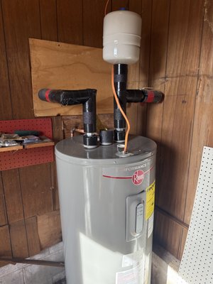 water heater replacement - Replaced a water heater in a shed, brought up to code install went great water heater replacement - Replaced a water heater in a shed, brought up to code install went great