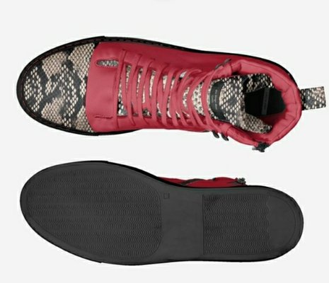 limited edition Italian red high tops - this is a Italian high top designer shoes that features in red with python snake skin and is a limited edition. limited edition Italian red high tops - this is a Italian high top designer shoes that features in red with python snake skin and is a limited edition.