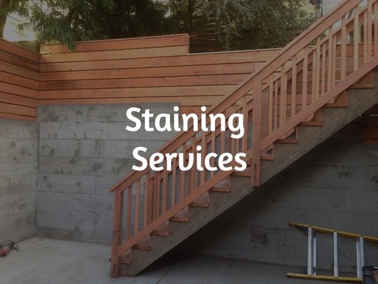 Staining - We offer high quality staining services, including staircase, deck, fencing, floor, and more. Staining - We offer high quality staining services, including staircase, deck, fencing, floor, and more.