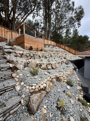 Complete Outdoor Living Upgrade – Fence, Deck & Landscaping. - We completely upgraded this backyard with a full outdoor makeover. A new picture frame board-on-board fence was built all around the property, adding privacy and a clean, modern look. We also constructed a rock retaining wall for both function and style, creating structure and definition in the yard. A custom Trex composite deck was added for a durable, low-maintenance entertaining space. To complete the transformation, we refreshed the landscaping with new plants and decorative gravel, giving the space a fresh, low-maintenance finish. The result is a private, stylish, and functional outdoor retreat built to last. Complete Outdoor Living Upgrade – Fence, Deck & Landscaping. - We completely upgraded this backyard with a full outdoor makeover. A new picture frame board-on-board fence was built all around the property, adding privacy and a clean, modern look. We also constructed a rock retaining wall for both function and style, creating structure and definition in the yard. A custom Trex composite deck was added for a durable, low-maintenance entertaining space. To complete the transformation, we refreshed the landscaping with new plants and decorative gravel, giving the space a fresh, low-maintenance finish. The result is a private, stylish, and functional outdoor retreat built to last.