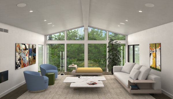Los Altos - Designing living room and family room in newly renovated contemporary house in Los Altos California. Design includes furniture lay out, FF&E selection, custom build furniture pieces and art work selections. Client was looking for minimalistic design with a colorful and contemporary style.