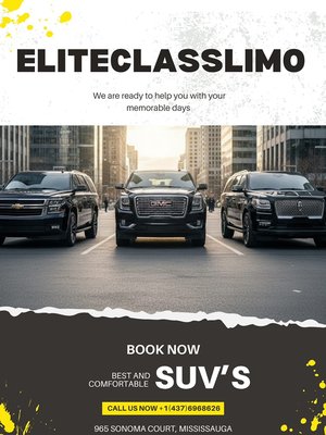 Elite Class Limousine canada - Arrive in style with our top-rated limousine service in Toronto. From airport pickups to weddings and business travel, we provide clean luxury vehicles, professional drivers, and 24/7 service. Enjoy reliable, comfortable, and elegant transportation tailored to your needs. Your premium ride experience starts here.
Experience unmatched luxury and service with our professional limousine company. Serving Toronto and surrounding areas, we specialize in airport rides, weddings, and corporate travel. Our fleet is spotless and stylish, our chauffeurs are trained pros. Trust us for every ride that matters.