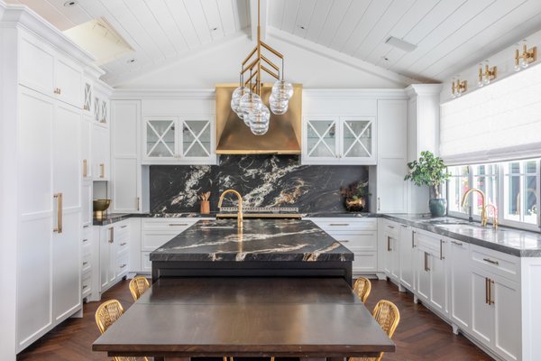 Menlo Glam Kitchen - We fully remodeled this home from top to bottom.  The clients were fun and wanted a colorful and exciting interior.  This home leans towards fun glam transitional.  We worked on this home for 2 years and loved every room we got to design and the changes we made in the exteriors as well and all layouts.