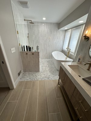 Bathroom plumbing leak restoration - This was a bathroom restoration job. Concealed plumbing leak. Complete gut & remodel Bathroom plumbing leak restoration - This was a bathroom restoration job. Concealed plumbing leak. Complete gut & remodel