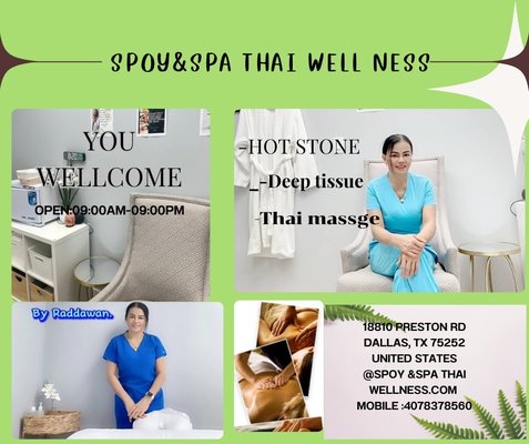 Spoy&Spa thai wellness - Open 9:00am- 9:00 pm everyday
