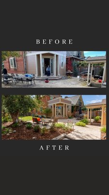 Full Design - Backyard completely torn apart from a remodel. Now it has turned into a beautiful backyard with useable space.