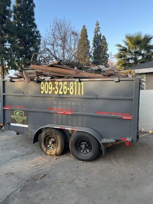 Dump trailer service - This customer renovated his home and called to have the construction waste disposed of.