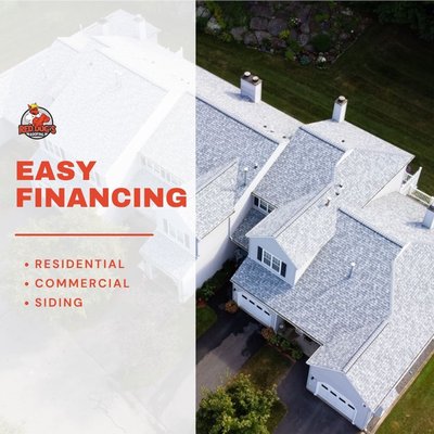 No Interest, No Payments for 12 Months! - There are many options for financing your roofing project. The process is simple, and can be completed in 10-15 minutes. You will know if you are approved within minutes of submitting the application. There are no documents needed to be submitted or any extensive paperwork. It’s a quick and simple process!
Interest rates vary when financing a roof. The average interest rate in the industry, and most common, is 9.99%. There are financing programs that have no interest and no payments for 12 months!
There are many finance options for people with different ranges of credit. Sometimes having a co-borrower or looking at certain finance options can help people with less than great credit. No Interest, No Payments for 12 Months! - There are many options for financing your roofing project. The process is simple, and can be completed in 10-15 minutes. You will know if you are approved within minutes of submitting the application. There are no documents needed to be submitted or any extensive paperwork. It’s a quick and simple process!
Interest rates vary when financing a roof. The average interest rate in the industry, and most common, is 9.99%. There are financing programs that have no interest and no payments for 12 months!
There are many finance options for people with different ranges of credit. Sometimes having a co-borrower or looking at certain finance options can help people with less than great credit.