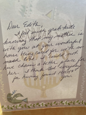 Thank you letters from our residents - Take a look at the heartfelt letters written by our residents praising us for our care.