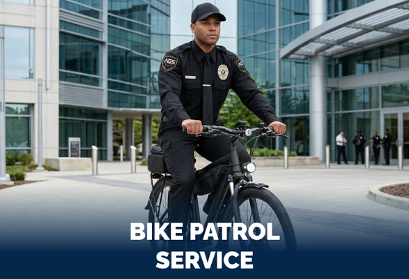 Bike Patrol Security Guard Services - We put trained security officers on bicycles to cover ground fast and stay visible across large or complex areas. Our bike patrol team moved through the property regularly, kept an eye on activity across wide zones, and got to incidents quickly giving the site active, flexible coverage the whole time.