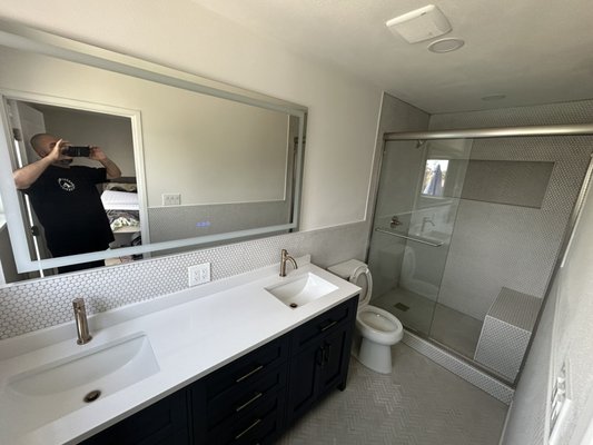 Bathroom remodel 2025 - We remodeled this bathroom. Water was moved to outside of house so we extended bathroom and added 4 more feet to it. It was a lot of work and came out beautifull Bathroom remodel 2025 - We remodeled this bathroom. Water was moved to outside of house so we extended bathroom and added 4 more feet to it. It was a lot of work and came out beautifull