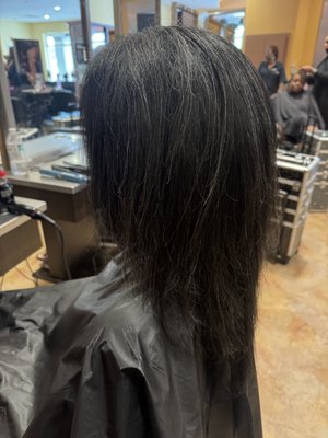 Cut & Style - A lovely young woman came in because her hair had become too long and unmanageable. We decided on a fresh cut and style, and she left the chair feeling like a brand‑new person, ready to take on the world. Cut & Style - A lovely young woman came in because her hair had become too long and unmanageable. We decided on a fresh cut and style, and she left the chair feeling like a brand‑new person, ready to take on the world.