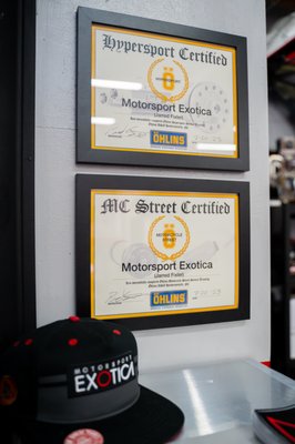 Ohlins Service Center - Motorsport Exotica is a fully certified Ohlins Service Center. Stocking and performing upgrades and repairs to all thing Ohlins. Ohlins Service Center - Motorsport Exotica is a fully certified Ohlins Service Center. Stocking and performing upgrades and repairs to all thing Ohlins.