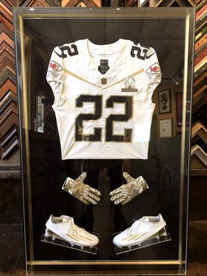Jersey & Sports Memorabilia - Let our designers show you the possibilities in framing your jerseys and sports memorabilia. Either a signed jersey, tickets, balls and much more, we're happy to help design. Jersey & Sports Memorabilia - Let our designers show you the possibilities in framing your jerseys and sports memorabilia. Either a signed jersey, tickets, balls and much more, we're happy to help design.