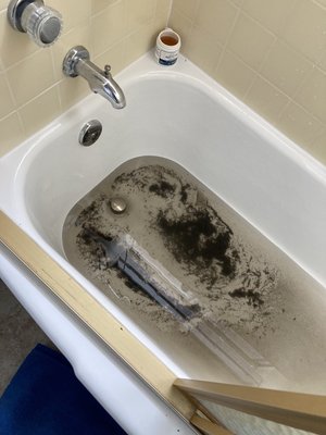 Clogged shower/tub drain - I used my 3/8 cable line to unclog the Shower/tub drain