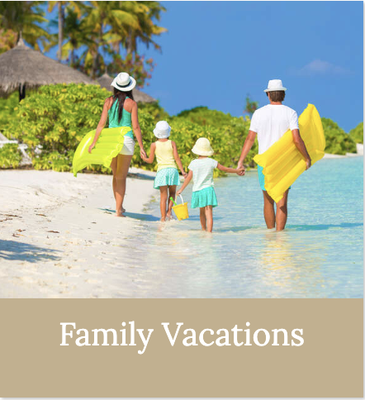 Family Vacations - What better way to reconnect with family than a family vacation! Get away from the fast-paced work world and embark on an adventure that will re-energize both you and your family. So, where are the best places to go for a family vacation? Your friendly travel agent is ready to delight you with a complete menu of family-friendly options.
Are you looking for a relaxing beach resort with special activities for the kids and exciting nightlife for the adults? Or a high energy, fun-filled family adventure exploring the worlds most exotic destinations. Let our travel agents create the perfect itinerary --- so you can just arrive and enjoy! Family Vacations - What better way to reconnect with family than a family vacation! Get away from the fast-paced work world and embark on an adventure that will re-energize both you and your family. So, where are the best places to go for a family vacation? Your friendly travel agent is ready to delight you with a complete menu of family-friendly options.
Are you looking for a relaxing beach resort with special activities for the kids and exciting nightlife for the adults? Or a high energy, fun-filled family adventure exploring the worlds most exotic destinations. Let our travel agents create the perfect itinerary --- so you can just arrive and enjoy!