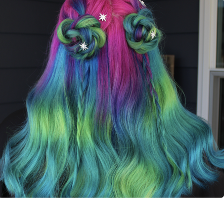 Vivid/Fashion Color Package - $30.00 deposit required for all new clients. Transform your look with our Vivid/Fashion Color package! Experience a vibrant roots to ends transformation with a custom color application, perfect for making a bold statement. Includes haircut and styling! Vivid/Fashion Color Package - $30.00 deposit required for all new clients. Transform your look with our Vivid/Fashion Color package! Experience a vibrant roots to ends transformation with a custom color application, perfect for making a bold statement. Includes haircut and styling!