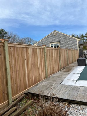 Fence Remodel 2025 - We recently completed a full fence replacement project in Cape Cod this past week, surrounding a beautiful pool area. The old fence was replaced with #1 Grade Red Cedar Tongue and Groove panels, paired with Pressure Treated Posts and finished with elegant Red Cedar Post Caps for a polished final touch.
The entire project was completed in just two days, including the removal of the old fence. Rather than sending the old cedar panels to a landfill, we transported them to a recycling facility where they’ll be repurposed into mulch—giving new life to the materials and helping reduce waste.
Another project delivered with quality, efficiency, and care for both our clients and the environment! 🌱🔨 Fence Remodel 2025 - We recently completed a full fence replacement project in Cape Cod this past week, surrounding a beautiful pool area. The old fence was replaced with #1 Grade Red Cedar Tongue and Groove panels, paired with Pressure Treated Posts and finished with elegant Red Cedar Post Caps for a polished final touch.
The entire project was completed in just two days, including the removal of the old fence. Rather than sending the old cedar panels to a landfill, we transported them to a recycling facility where they’ll be repurposed into mulch—giving new life to the materials and helping reduce waste.
Another project delivered with quality, efficiency, and care for both our clients and the environment! 🌱🔨