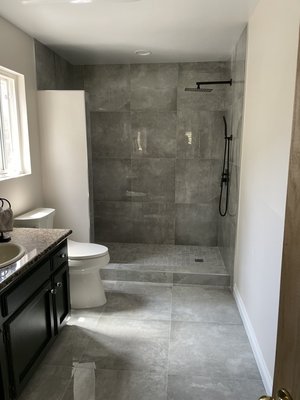 Bathroom remodel - We have assisted our customers with many different remodels, home customizations, or new additions. We can remodel your Kitchen, Bathroom, Den, or Office. Some of the items our company can install, but are not limited to are cabinets, countertops, sinks, and much more.