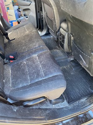 Pet Hair Removal B4 and After - Pet hair can certainly be one of the most annoying things to remove from your car. It gets everywhere, gets stuck in the carpet, and feels impossible to remove. Leave that to us at West Denver Detailing. We have the experience and all the necessary tools to get the job done.