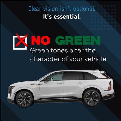 No Green - Some ceramic films distort your vehicle's look with unwanted green color tone.
Solar Gard Endeavor, VortexIR, and XenithIR window films deliver a neutral charcoal appearance that keeps your vehicle looking OEM and uniform from every angle. Call us to set up a in-store consultation!