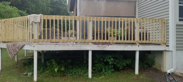 Thole st. Deck facelift - back yard deck we did face lift. we added new railings with pickets and new set of stairs Thole st. Deck facelift - back yard deck we did face lift. we added new railings with pickets and new set of stairs