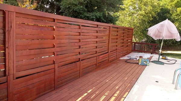Fence repair - This project was to repair the broken fence boards, sand away any loose flaking paint, and to repaint the fence Fence repair - This project was to repair the broken fence boards, sand away any loose flaking paint, and to repaint the fence