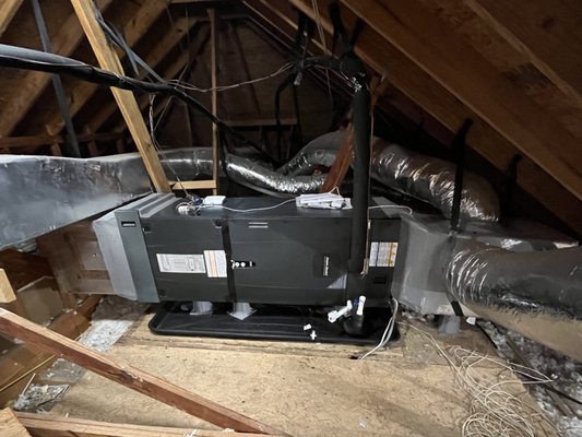 Installation of a complete attic system with mini-split 2025 - Installed a mini-split in the garage and an air handler in the attic, with exterior units supporting a large home. This setup provides precise temperature control, energy efficiency, and consistent comfort throughout every corner of the house. From careful planning to professional installation, we ensure each system performs at its best, keeping the home cool in summer and cozy in winter. Installation of a complete attic system with mini-split 2025 - Installed a mini-split in the garage and an air handler in the attic, with exterior units supporting a large home. This setup provides precise temperature control, energy efficiency, and consistent comfort throughout every corner of the house. From careful planning to professional installation, we ensure each system performs at its best, keeping the home cool in summer and cozy in winter.