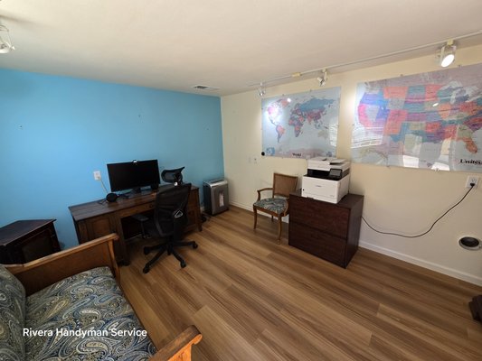 Office🏠 painted 🎨 and laminated flooring installed✨️ - Check out these amazing🛠transformations of new✨️flooring and🖌painted walls, project completed👍 CONATACT!🔥 RIVERA HANDYMAN SERVICE🏠for your home improvement needs!.💯 Office🏠 painted 🎨 and laminated flooring installed✨️ - Check out these amazing🛠transformations of new✨️flooring and🖌painted walls, project completed👍 CONATACT!🔥 RIVERA HANDYMAN SERVICE🏠for your home improvement needs!.💯